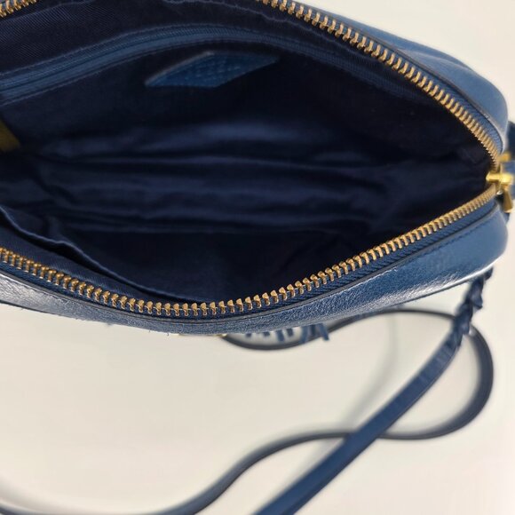 🗝️ Fossil Kendall Blue Suede Flap Fringe Crossbody ✨ Boho Western Bag 🗝️ - Picture 7 of 10